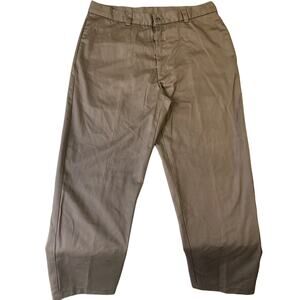 Kenneth Cole Reaction Men Pants 34X32 Brown Dress Pants Twill Button 32" Inseam